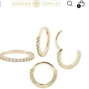 Buddha jewelry Radiant 16g yellow gold clicker